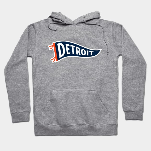 Detroit Pennant - White Hoodie by KFig21